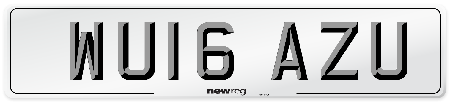 WU16 AZU Number Plate from New Reg